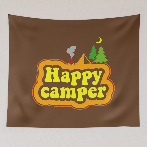 Item preview, Happy Camper. Colourful words with campsite. designed and sold by BOLD-Australia.