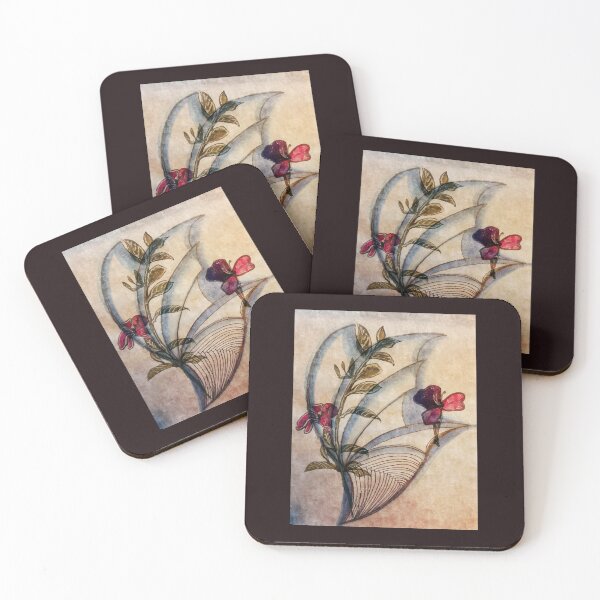 Item preview, Wing flower, Floral Red Watercolor Print, Botanical design designed and sold by ZenArt-Fern.