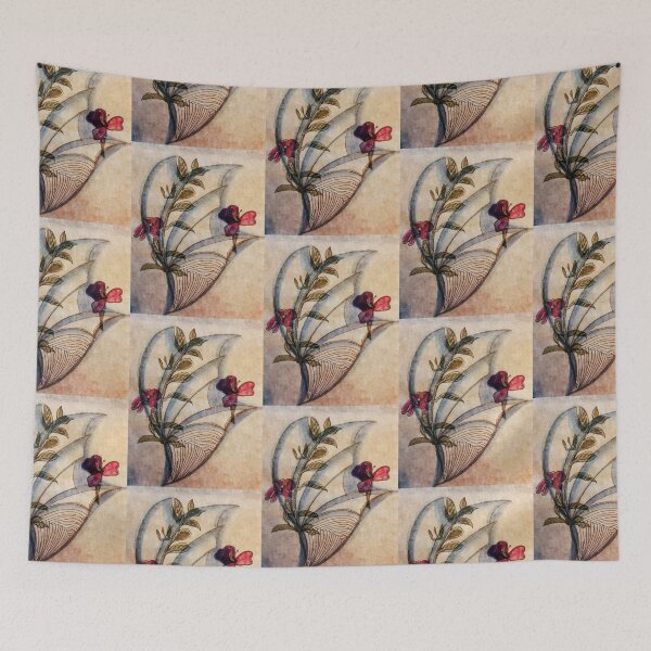 Item preview, Wing flower, Floral Red Watercolor Print, Botanical design designed and sold by ZenArt-Fern.
