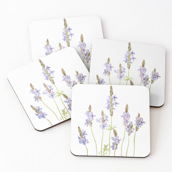 Item preview, hand painted purple fernleaf lavender watercolor designed and sold by ColorandColor.