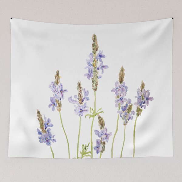 Item preview, hand painted purple fernleaf lavender watercolor designed and sold by ColorandColor.