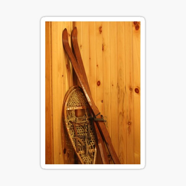 "Antique skis and bearpaw snowshoes" Sticker for Sale by Verasdesigns
