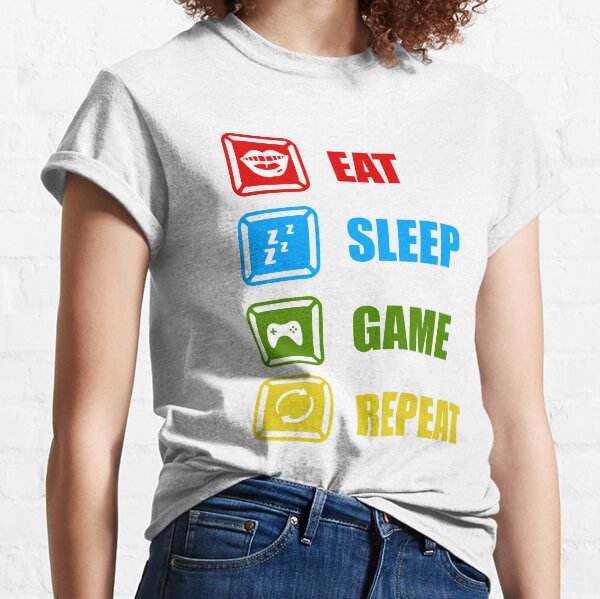 Gamer gift, eat sleep game repeat, game lover, gaming, youtube gamer, funny gaming, gift for game lover, video games Classic T-Shirt