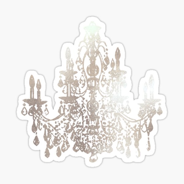 Crystal Chandelier, Faux Silver Sticker