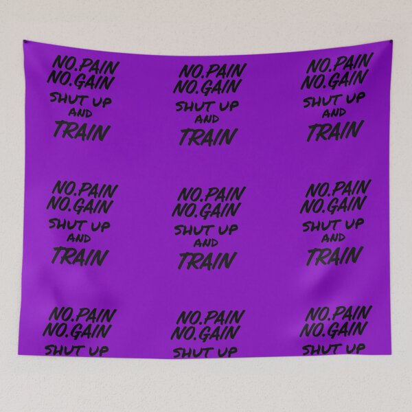 Item preview, No Pain, No Gain, Shut up and Train Funny Exercise Fitness Design designed and sold by CreatedForYou.