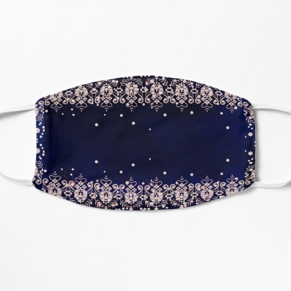 Pink Diamonds on Blue Velvet Flat Mask