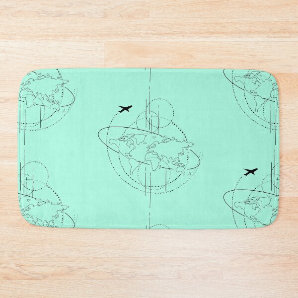 Item preview, Minimalist Earth map with airplane design designed and sold by the-cold-dots.
