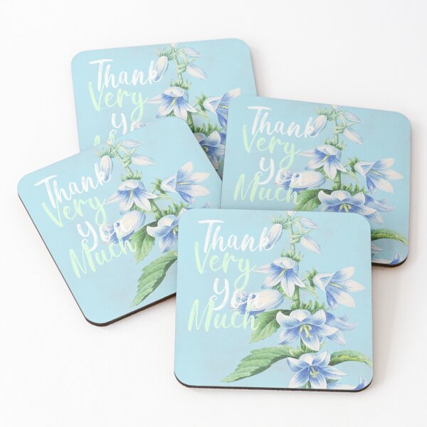 Item preview, Vintage Grateful Bellflowers, Thankful Message designed and sold by JoyforU.