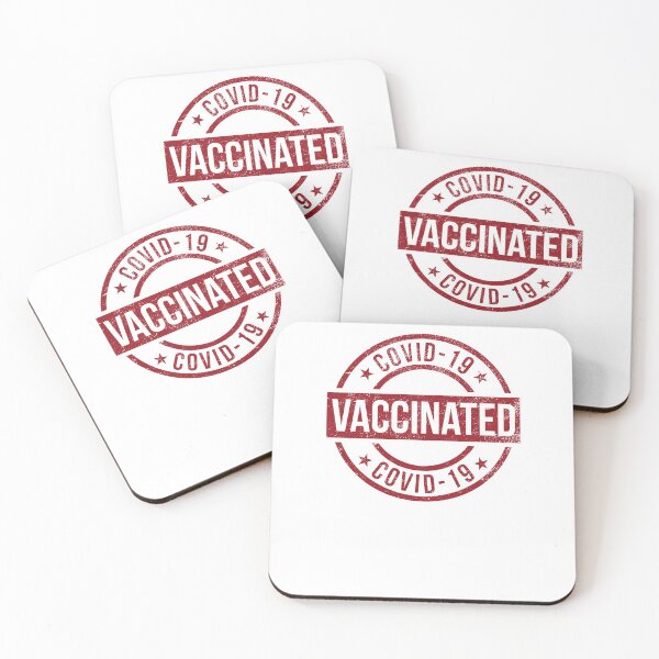 Item preview, Vaccinated Stamp Covid-19 Vaccine Red Rubber Stamp designed and sold by poopfactory.