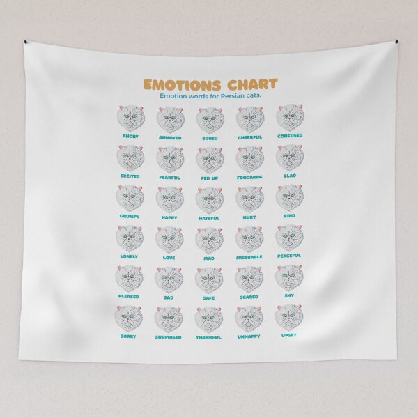 Item preview, Persian Cat Emotion Chart White designed and sold by ThorReyes.