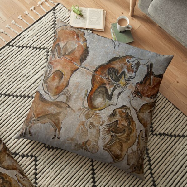 Altamira Bisons. Altamira cave paintings Floor Pillow