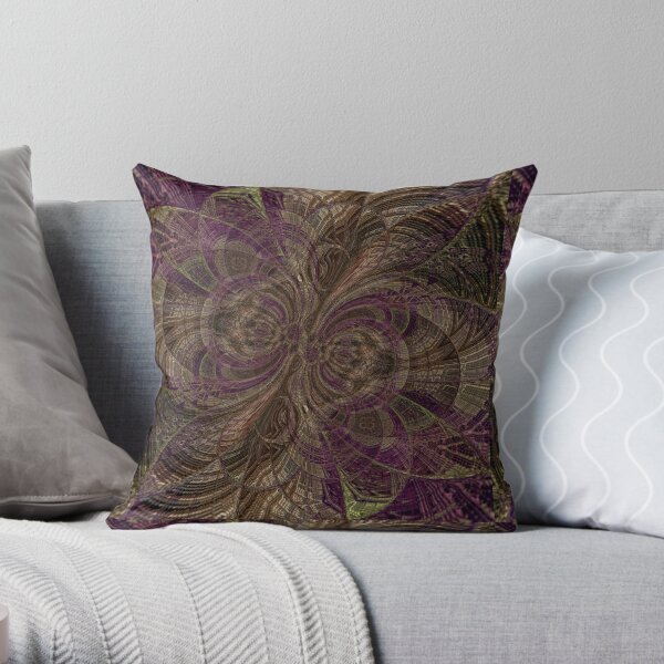 Purple Sun Waves Throw Pillow