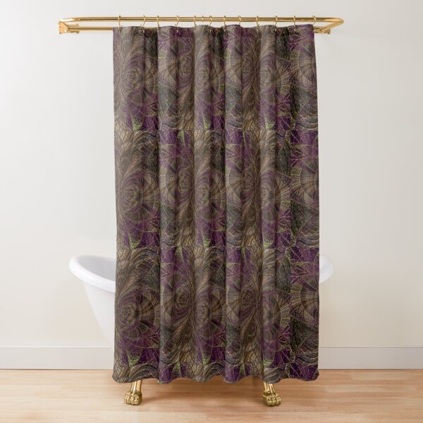 Purple Sun Waves Shower Curtain