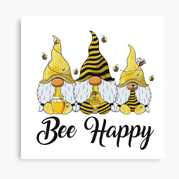 Bee Happy Cute Bee Funny Canvas Print