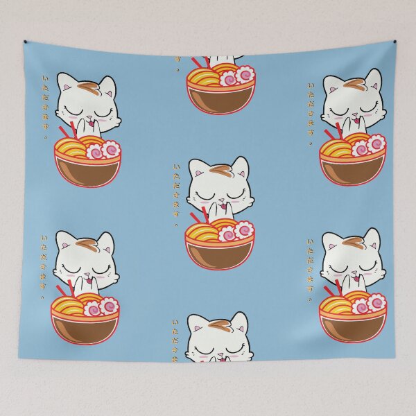 Item preview, Anime fideos ramen y lindo gato Kawaii designed and sold by koonam.