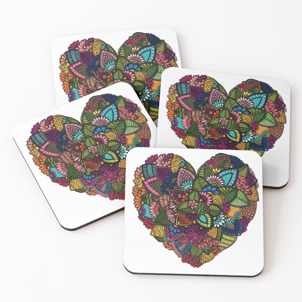 Item preview, Floral Zendoodle Heart designed and sold by snebaskart.