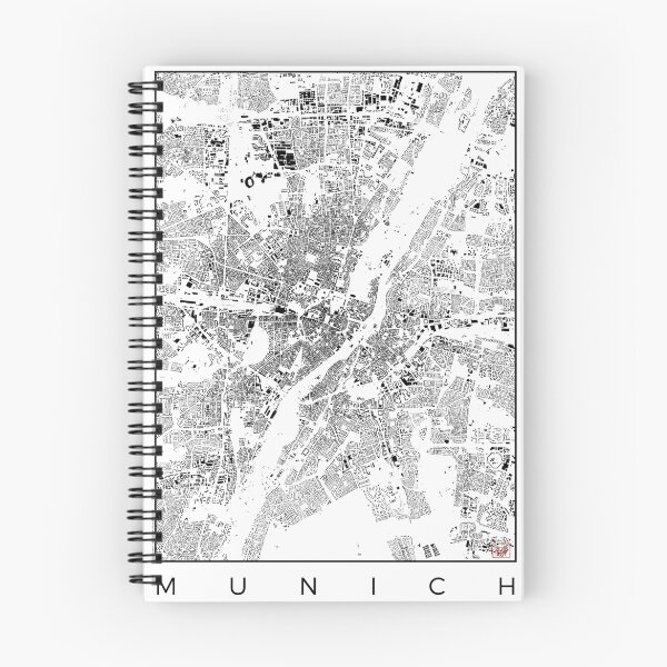Item preview, Munich Map Schwarzplan Only Buildings Urban Plan designed and sold by HubertRoguski.