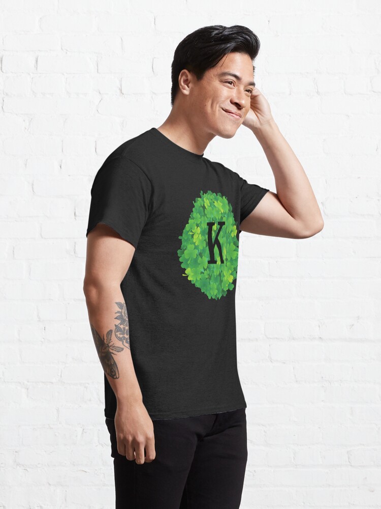 Alternate view of K initial on shamrocks Classic T-Shirt