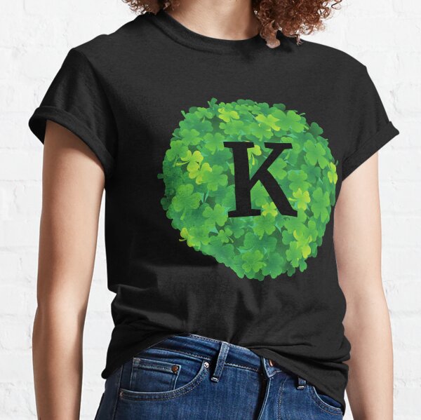 K initial on shamrocks Classic T-Shirt