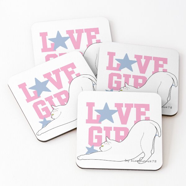 Item preview, lettering and white cats design print.  designed and sold by dadamda.