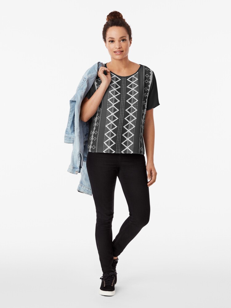 Alternate view of LaFara Stitches Decoration 2 Chiffon Top
