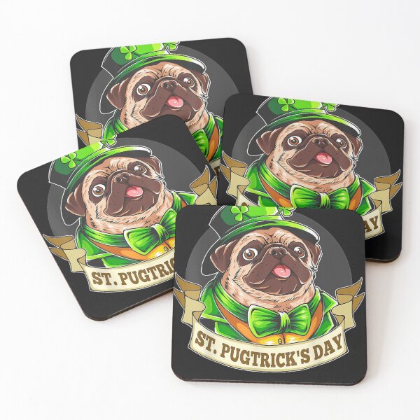 Artikelvorschau, St. Pugtricks Day Pug with a Leprechaun Hat & Shamrock T-Shirt entworfen und verkauft von Lukifo-Mission.
