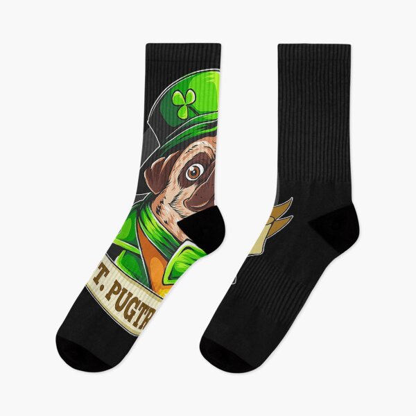 Artikelvorschau, St. Pugtricks Day Pug with a Leprechaun Hat & Shamrock T-Shirt entworfen und verkauft von Lukifo-Mission.