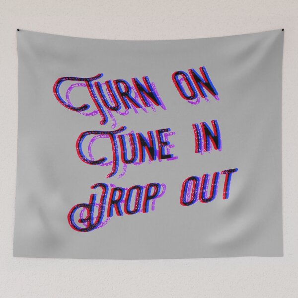 Item preview, Turn On, Tune In, Drop Out (trippy on grey) designed and sold by DotorEaon.