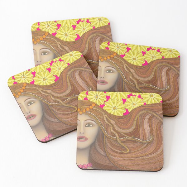 Item preview, Hippie teen with flowing hair designed and sold by LyLauDesign.