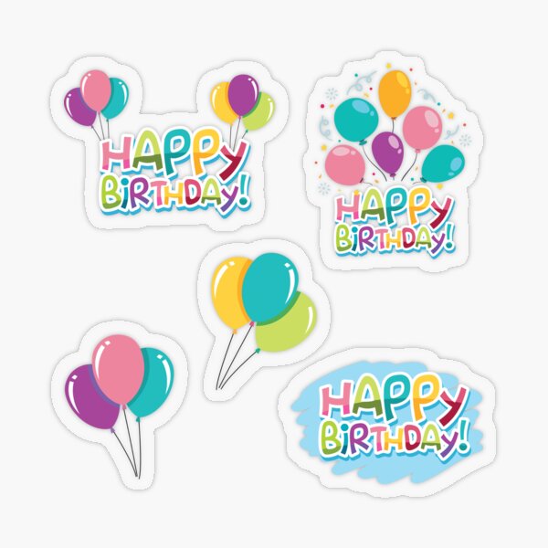 Happy Birthday Stars Sticker - TenStickers