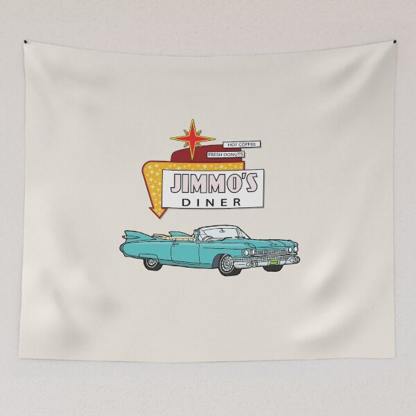 Item preview, Jimmo*s American Diner Sign With Blue Cadillac 1950s Nostalgia designed and sold by ElJimmo.