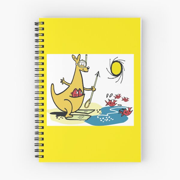 Item preview, Cute cartoon kangaroo fishing at beach designed and sold by Al Benge - NZ & Australian Art.