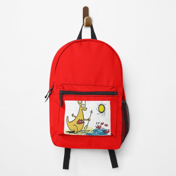 Item preview, Cute cartoon kangaroo fishing at beach designed and sold by Al Benge.