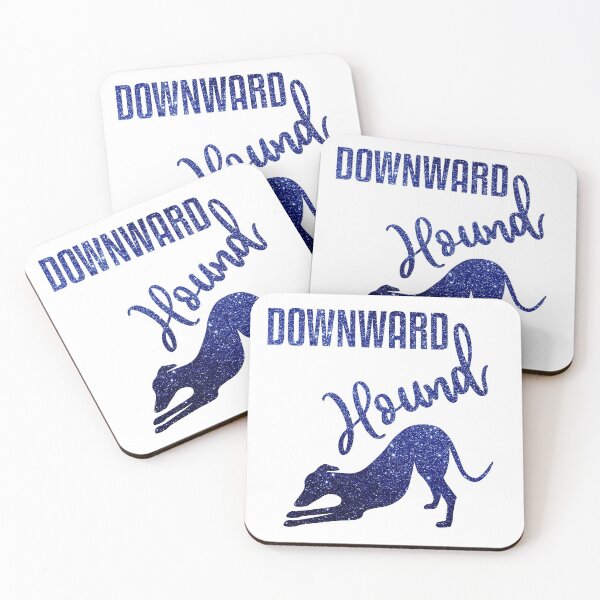 Item preview, Blue Downward Hound Greyhound Yoga Pose designed and sold by GreytGraphicals.