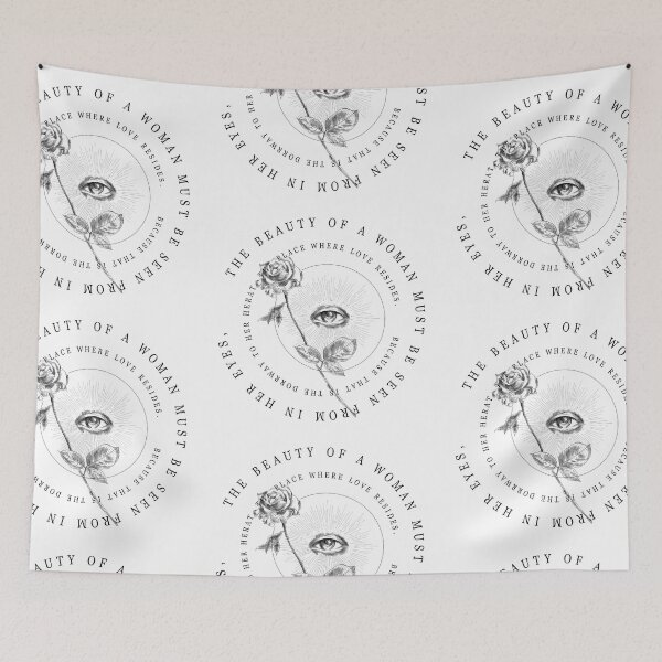 Item preview, Eye and rose with quote of beauty from Audrey Hepburn designed and sold by the-cold-dots.