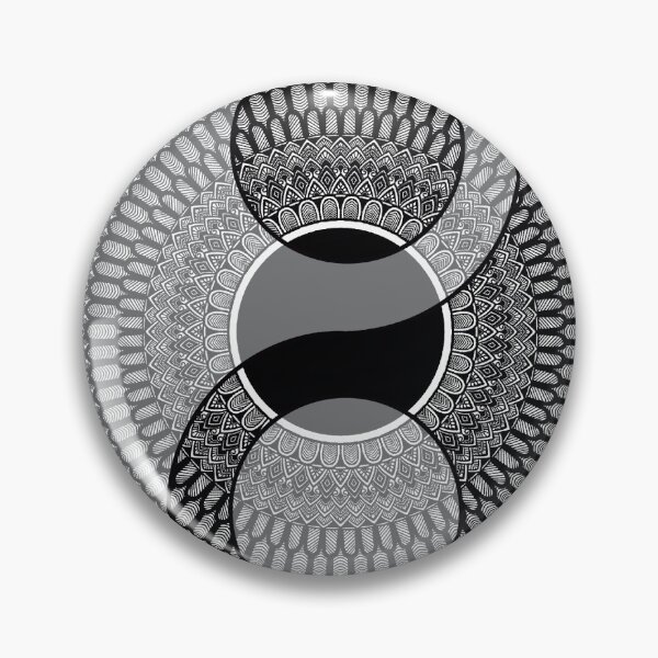 Item preview, Black and white Ying yang mandala designed and sold by snebaskart.