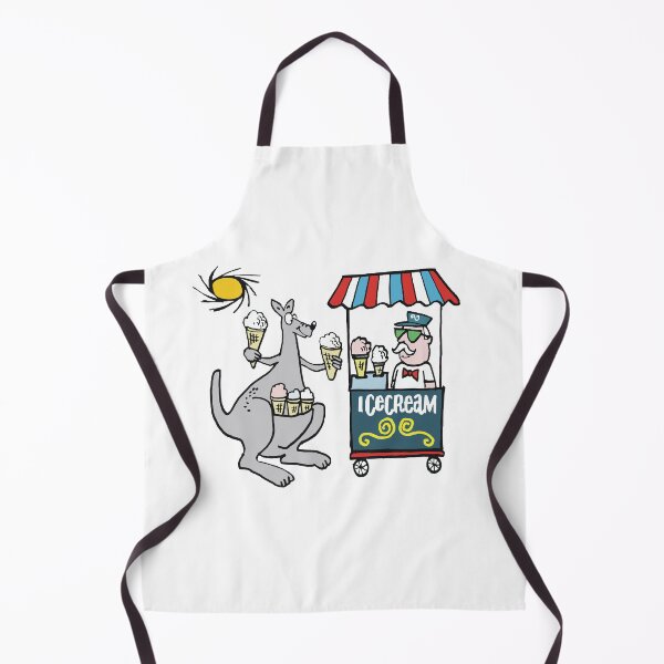 Item preview, Cartoon of happy Aussie kangaroo with icecream cones on hot day designed and sold by Al Benge.