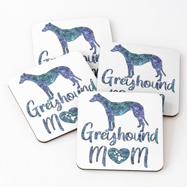 Artikelvorschau, Blue Teal Faux Sparkles Windhund Mutter Windhund Mutter Stehender Windhund entworfen und verkauft von GreytGraphicals.