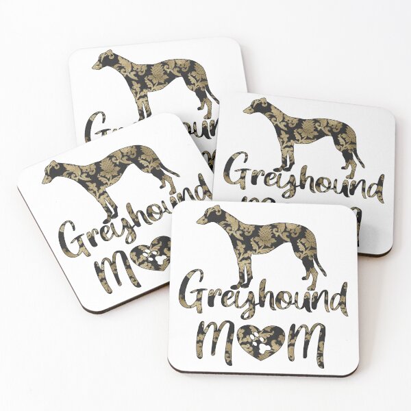 Artikelvorschau, Windhund-Mutter Windhund-Mutter-stehender Windhund-Gold-Damast entworfen und verkauft von GreytGraphicals.