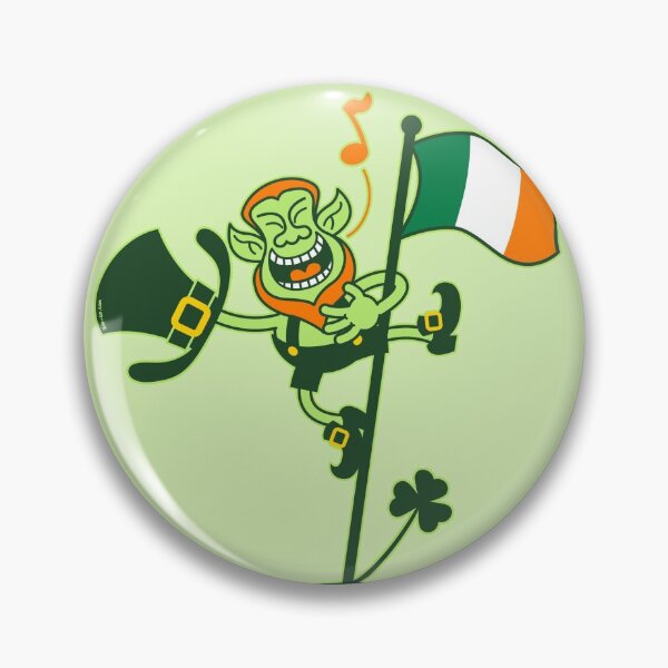 Artikelvorschau, Green Leprechaun Singing on a Flag Pole entworfen und verkauft von Zoo-co.