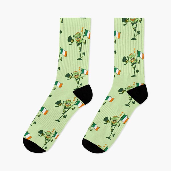 Item preview, Green Leprechaun Singing on a Flag Pole designed and sold by Zoo-co.