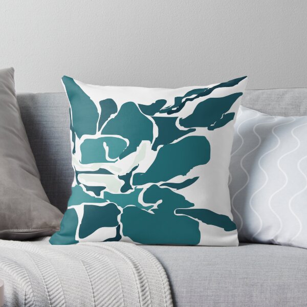 Orchards 2 in Teal Throw Pillow