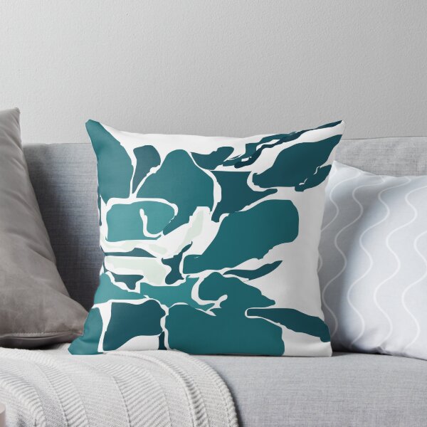Orchards 2 in Teal Throw Pillow