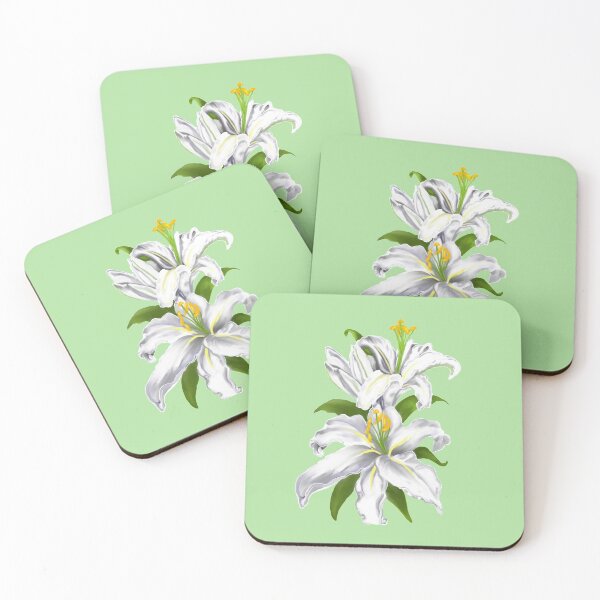 Item preview, White lilies on Green designed and sold by Faerieglen.
