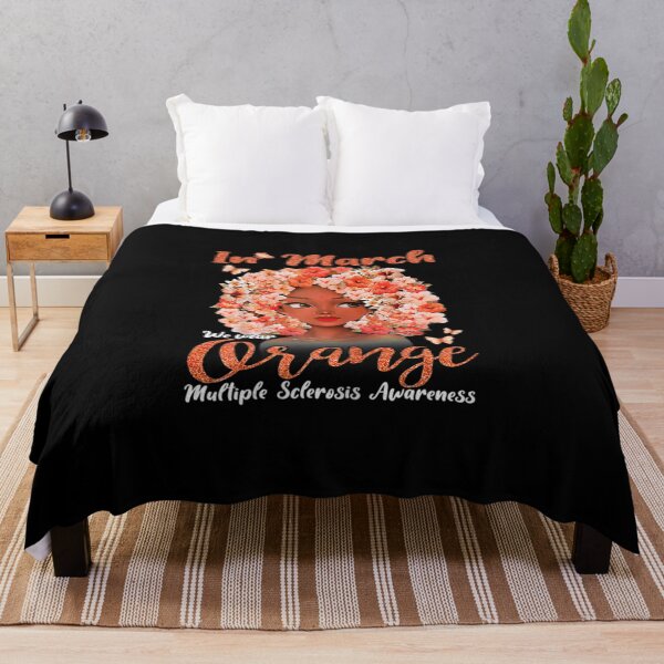 Item preview, In March We Wear Orange Multiple Sclerosis Afro Black Women designed and sold by FrazierGriffey.