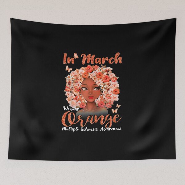 Item preview, In March We Wear Orange Multiple Sclerosis Afro Black Women designed and sold by FrazierGriffey.