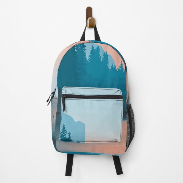 Item preview, Forest Peach And Teal Minimalistic Landscape Digital Illustration designed and sold by AlmightyClaire.