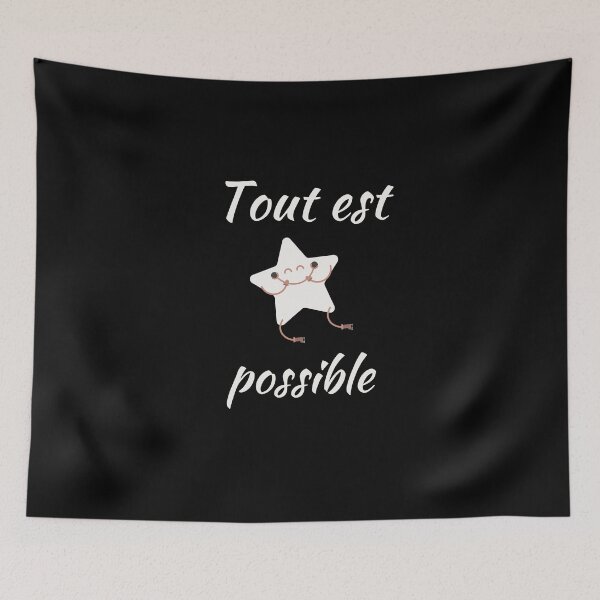 Item preview, Anything is possible - popular french quotes theme gifts (in black) designed and sold by RebelliousRosee.