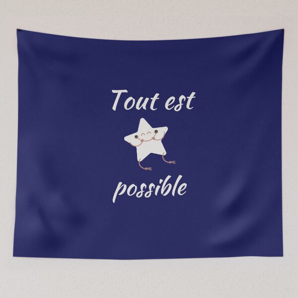 Item preview, Anything is possible - popular french quotes theme gifts (in dark blue) designed and sold by RebelliousRosee.