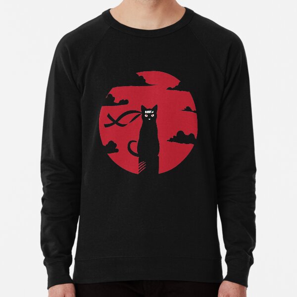 Ninja Katze Rotmond Massaker T-Shirt Leichter Pullover
